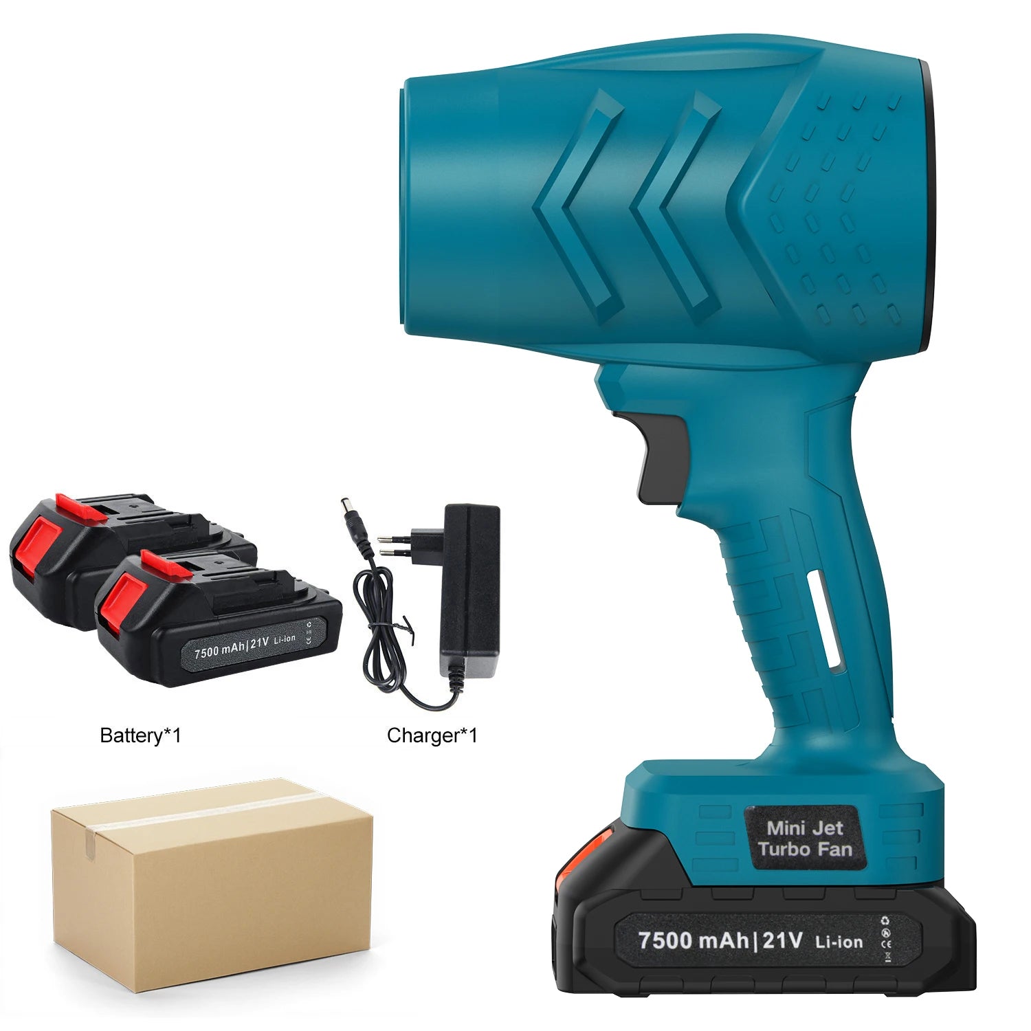 36000RPM Air Blown Cordless Turbo Fan Handhad Violent Fan Dryer 21V Rechargeable Dust Blowing Tool for Outdoor Leaf Blowing