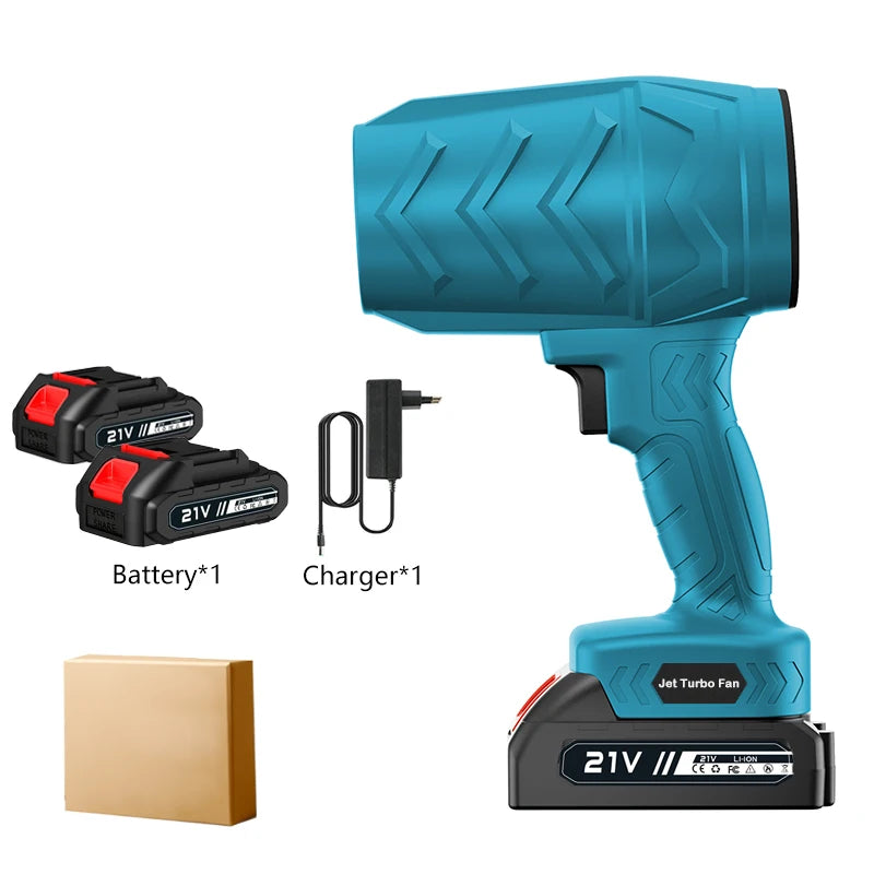 36000RPM Air Blown Cordless Turbo Fan Handhad Violent Fan Dryer 21V Rechargeable Dust Blowing Tool for Outdoor Leaf Blowing