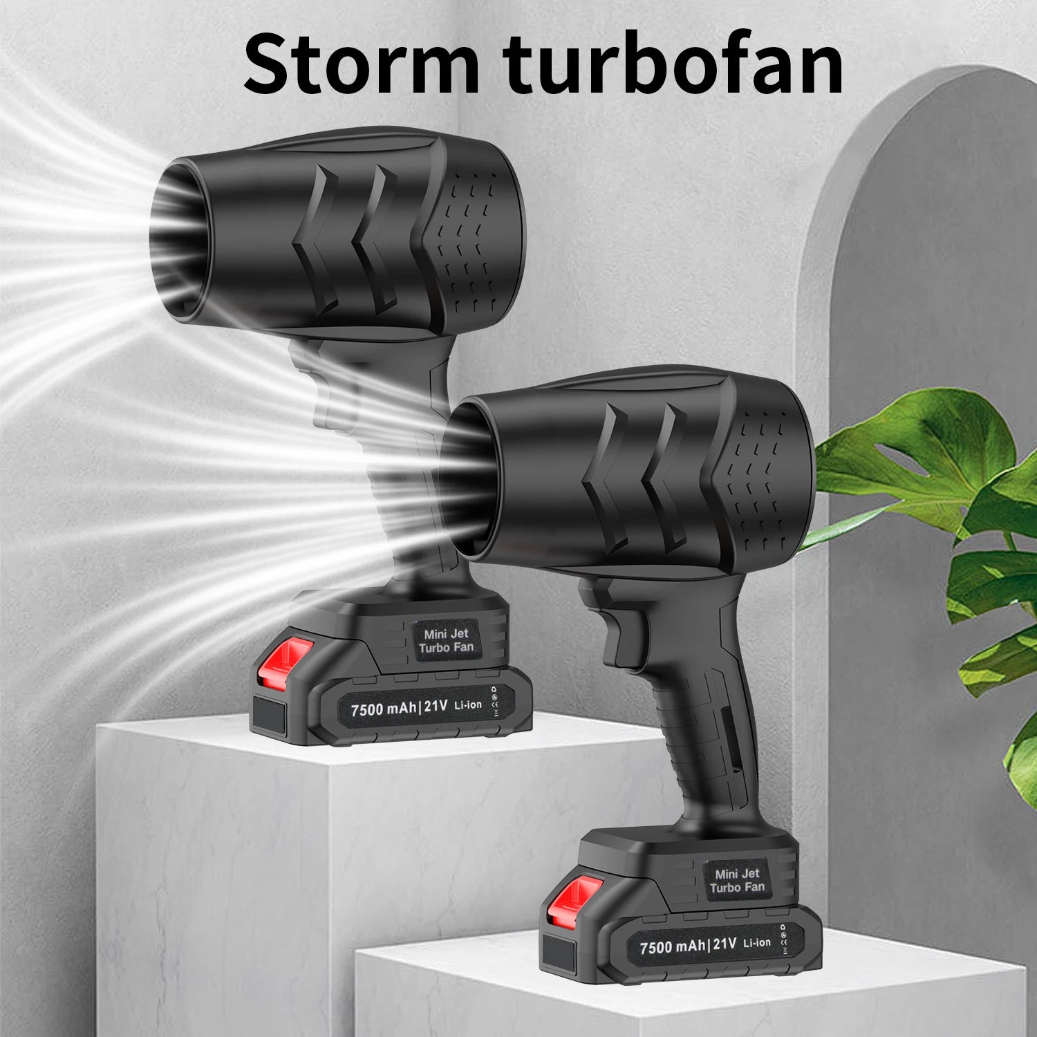 36000RPM Air Blown Cordless Turbo Fan Handhad Violent Fan Dryer 21V Rechargeable Dust Blowing Tool for Outdoor Leaf Blowing