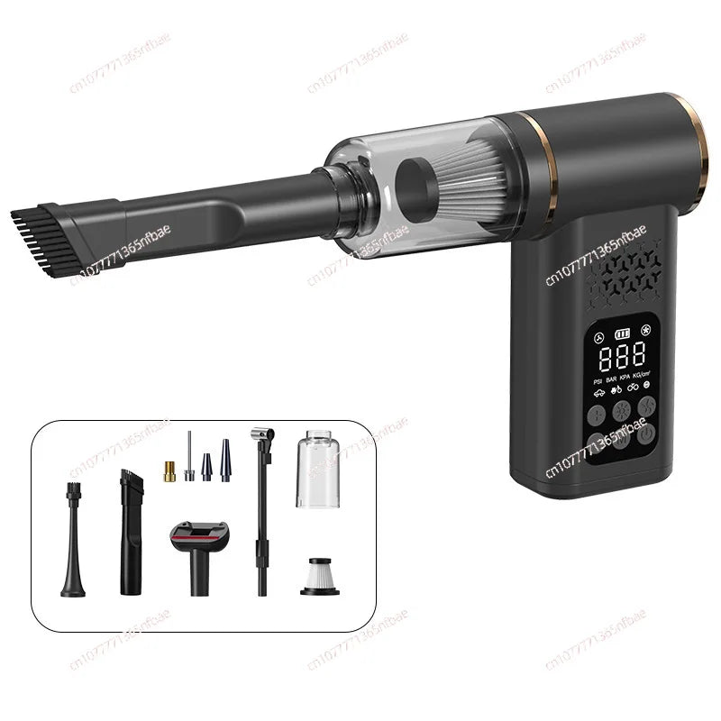 Multifunctional Car Wireless Vacuum Cleaner Portable Smart Tire Inflator Digital Display Air Pump for Outdoor Emergency
